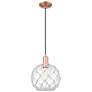 1_Arcadia Farmhouse Rope 10"W Copper Cord Pendant w/ Clear White Shade