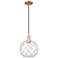 Arcadia Farmhouse Rope 10"W Copper Cord Pendant w/ Clear White Shade