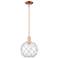 Arcadia Farmhouse Rope 10"W Copper Stem Pendant w/ Clear White Shade
