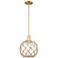 Arcadia Farmhouse Rope 10"W Gold Stem Pendant w/ Clear Brown Shade