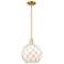 Arcadia Farmhouse Rope 10"W Gold Stem Pendant w/ White Glass Shade