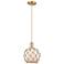 Arcadia Farmhouse Rope 8"W Bronze Cord Pendant w/ White Brown Shade