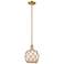 Arcadia Farmhouse Rope 8"W Bronze Stem Pendant w/ White Brown Shade