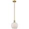 Arcadia Farmhouse Rope 8"W Brushed Brass Stem Pendant w/ White Shade