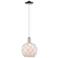 Arcadia Farmhouse Rope 8"W Chrome Cord Pendant w/ White Glass Shade