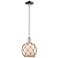 Arcadia Farmhouse Rope 8"W Chrome Stem Pendant w/ White Brown Shade