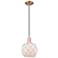Arcadia Farmhouse Rope 8"W Copper Cord Pendant w/ White Glass Shade