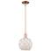 Arcadia Farmhouse Rope 8"W Copper Stem Pendant w/ White Glass Shade