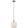 1_Arcadia Farmhouse Rope 8"W Polished Nickel Stem Pendant w/ White Shade