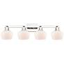 1_Arcadia Fenton 34"W 4-Lt Polished Nickel Vanity w/ Matte White Shade