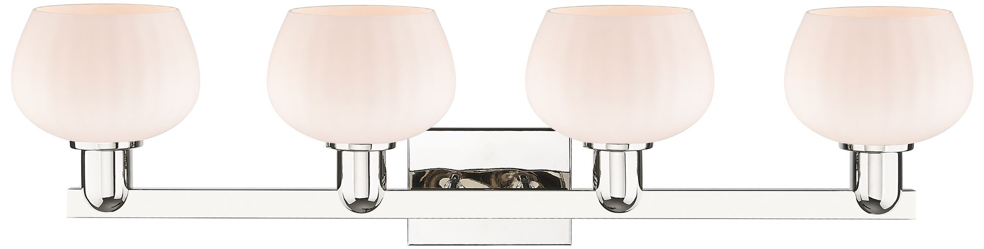 Image 2 Arcadia Fenton 34"W 4-Lt Polished Nickel Vanity w/ Matte White Shade more views