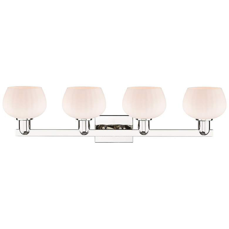 Image 2 Arcadia Fenton 34"W 4-Lt Polished Nickel Vanity w/ Matte White Shade more views