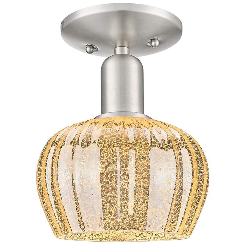 Image 1 Arcadia Fenton 7"W Brushed Nickel Semi.Flush Mount With Mercury Shade