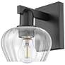 1_Arcadia Fenton 9" High Matte Black Sconce With Clear Shade