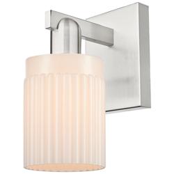Arcadia Hadley 11"H Brushed Satin Nickel Sconce With Matte White Shade