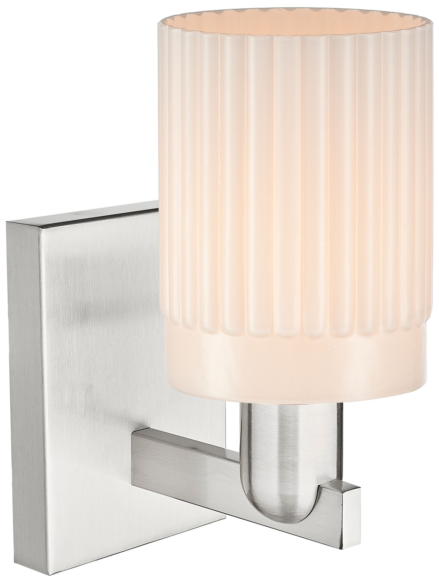 Image 2 Arcadia Hadley 11"H Brushed Satin Nickel Sconce With Matte White Shade more views