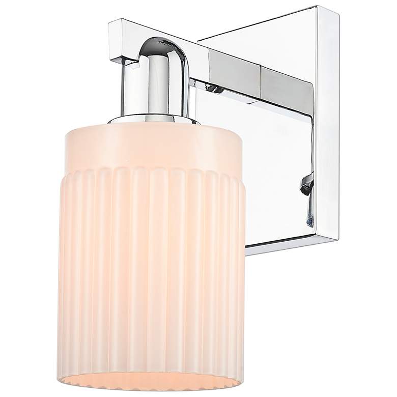 Image 1 Arcadia Hadley 11"H Oil Rubbed Bronze Sconce With Matte White Shade