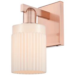 Arcadia Hadley 11" High Antique Copper Sconce With Matte White Shade