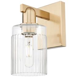 Arcadia Hadley 11" High Champagne Bronze Sconce With Clear Shade