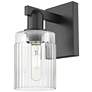 1_Arcadia Hadley 11" High Matte Black Sconce With Clear Shade
