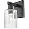 Arcadia Hadley 11" High Matte Black Sconce With Clear Shade
