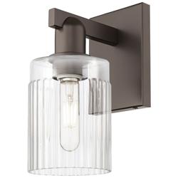 Arcadia Hadley 11" High Oil Rubbed Bronze Sconce With Clear Shade