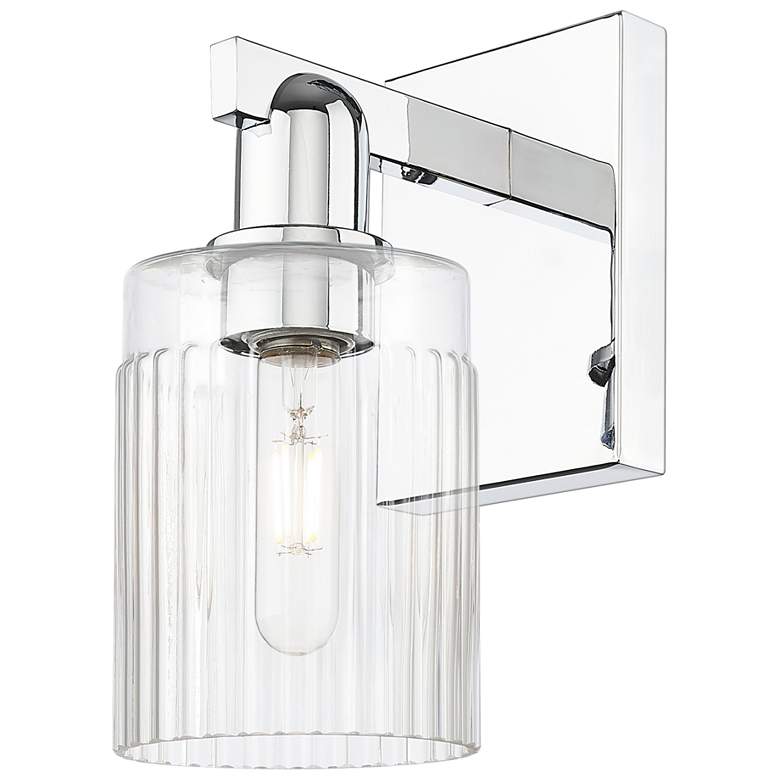 Image 1 Arcadia Hadley 11" High Polished Chrome Sconce With Clear Shade