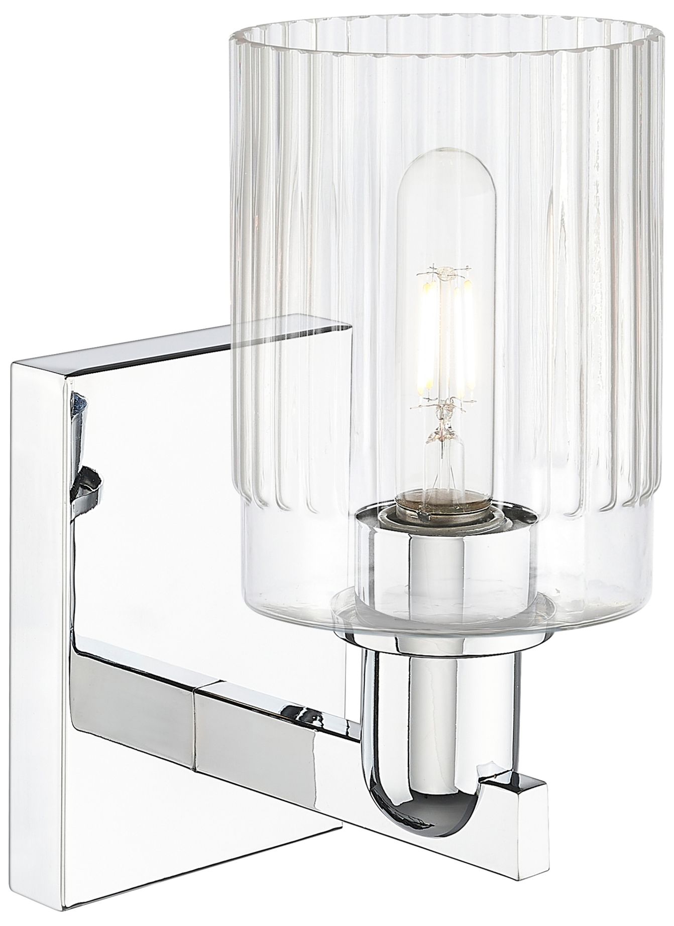 Image 2 Arcadia Hadley 11" High Polished Chrome Sconce With Clear Shade more views