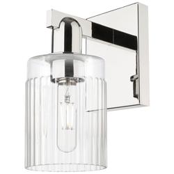 Arcadia Hadley 11" High Polished Nickel Sconce With Clear Shade