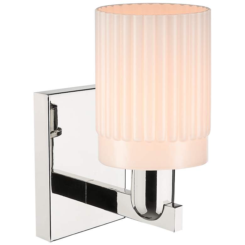 Image 2 Arcadia Hadley 11" High Polished Nickel Sconce With Matte White Shade more views
