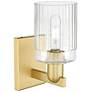 2_Arcadia Hadley 11" High Satin Gold Sconce With Clear Shade more views
