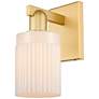 1_Arcadia Hadley 11" High Satin Gold Sconce With Matte White Shade