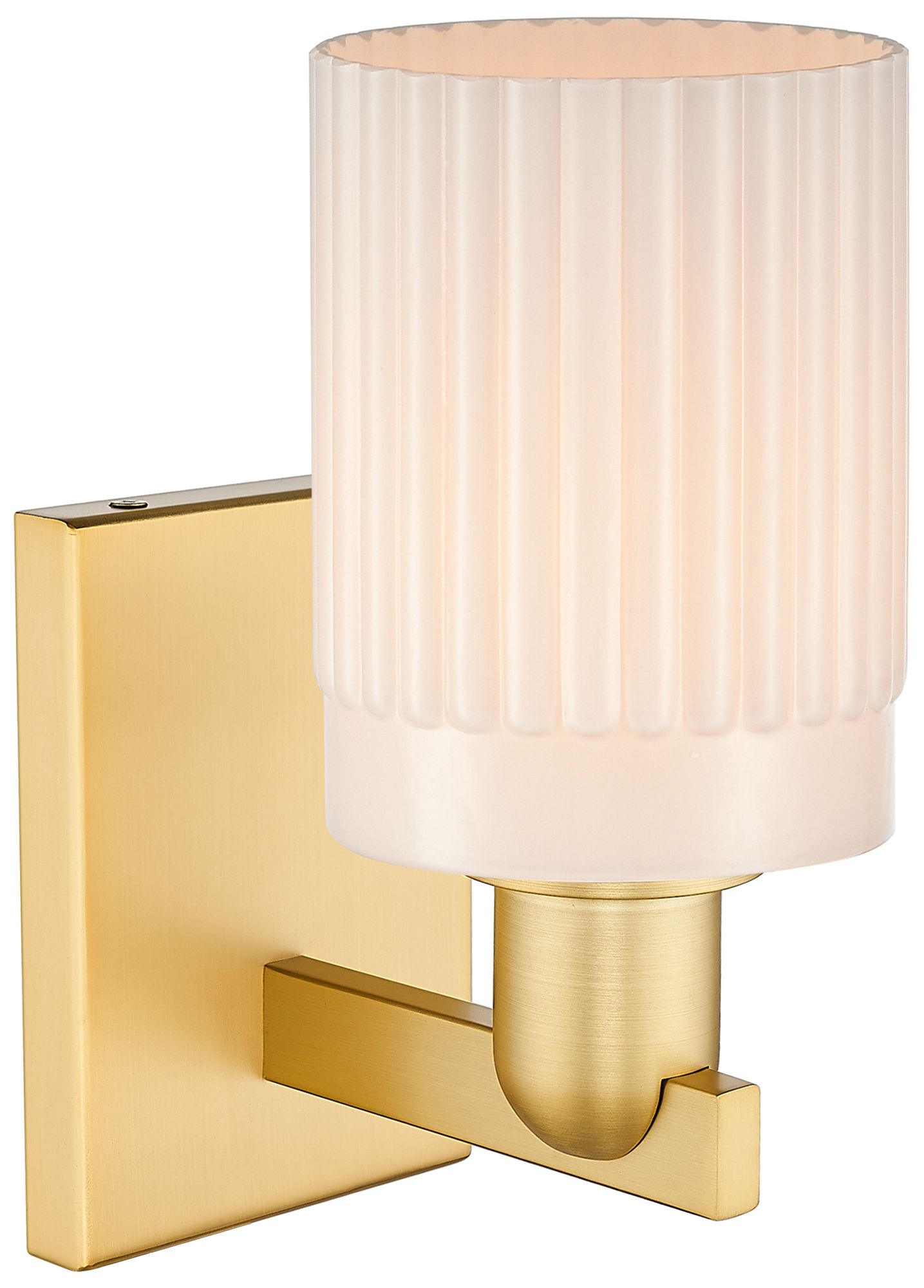 Image 2 Arcadia Hadley 11" High Satin Gold Sconce With Matte White Shade more views