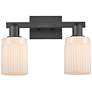 1_Arcadia Hadley 16"W 2 Light Black Vanity Light w/ Matte White Shade