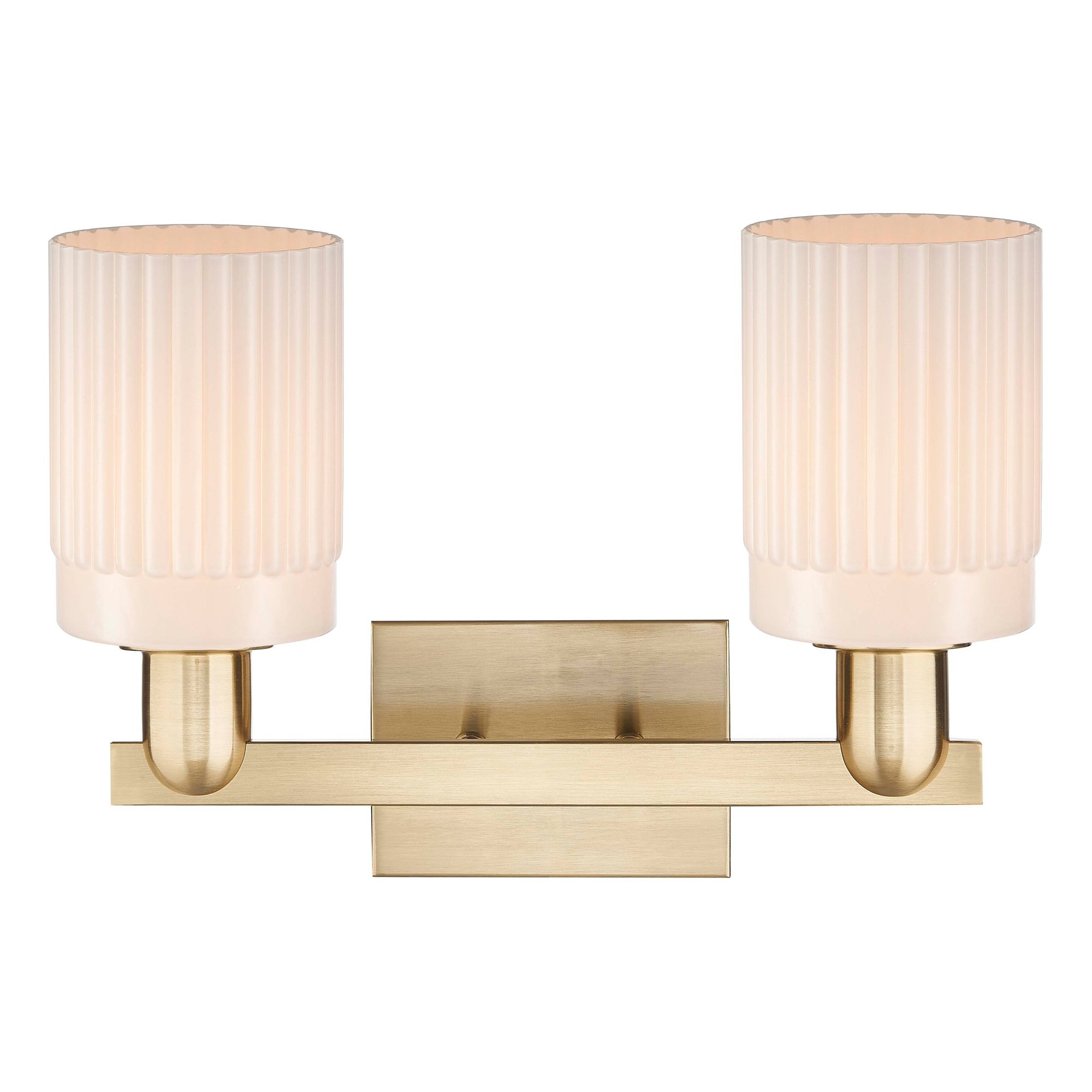 Image 2 Arcadia Hadley 16"W 2 Light Bronze Vanity Light w/ Matte White Shade more views