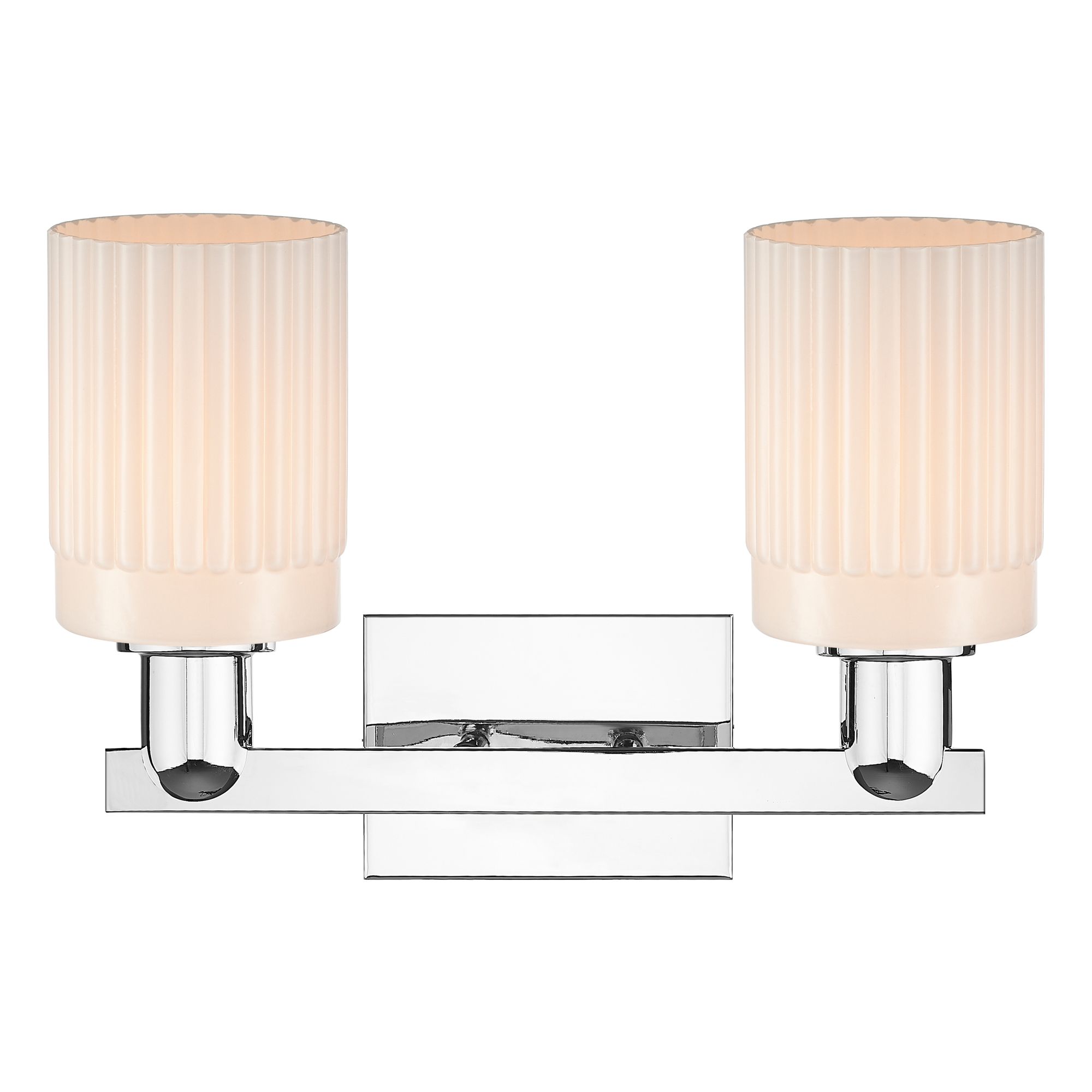 Image 2 Arcadia Hadley 16"W 2 Light Chrome Vanity Light w/ Matte White Shade more views