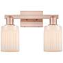 1_Arcadia Hadley 16"W 2 Light Copper Vanity Light With Matte White Shade