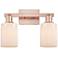 Arcadia Hadley 16"W 2 Light Copper Vanity Light With Matte White Shade