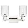 2_Arcadia Hadley 16"W 2 Light Polished Nickel Bath Light w/ Clear Shade more views