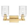 2_Arcadia Hadley 16"W 2 Light Satin Gold Vanity Light With Clear Shade more views