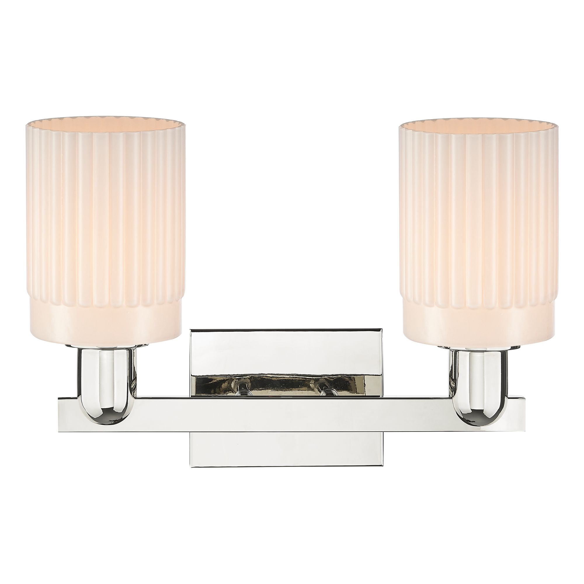 Image 2 Arcadia Hadley 16"W 2-Lt Polished Nickel Vanity w/ Matte White Shade more views