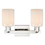 2_Arcadia Hadley 16"W 2-Lt Polished Nickel Vanity w/ Matte White Shade more views