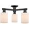 Arcadia Hadley 22"W 3 Light Black Semi-Flush w/ Matte White Shade