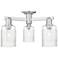 Arcadia Hadley 22"W 3 Light Brushed Nickel Semi-Flush w/ Clear Shade