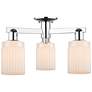 Arcadia Hadley 22"W 3 Light Chrome Semi-Flush w/ Matte White Shade