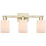 1_Arcadia Hadley 24"W 3 Light Brass Vanity Light With Matte White Shade