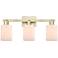 Arcadia Hadley 24"W 3 Light Brass Vanity Light With Matte White Shade