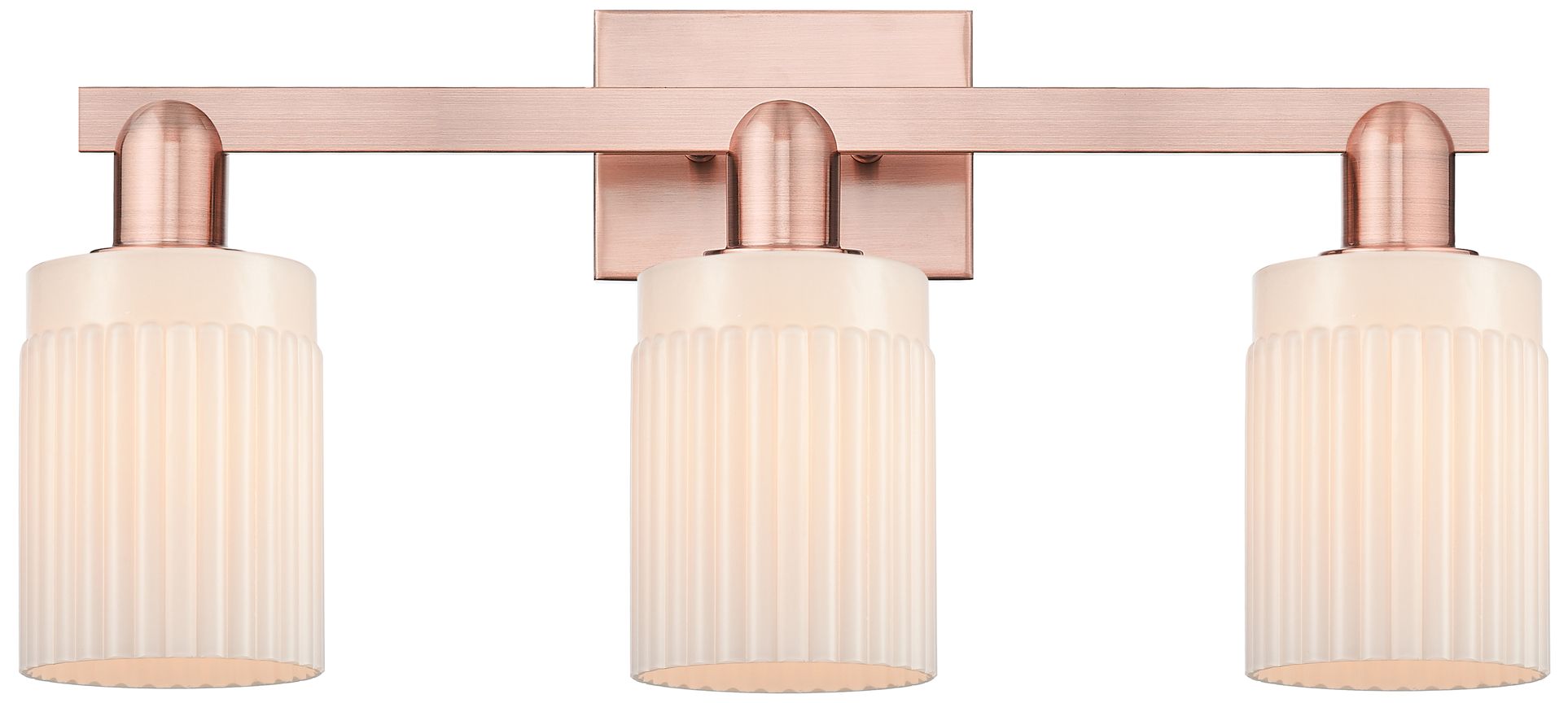 Arcadia Hadley 24"W 3 Light Bronze Vanity Light w/ Matte White Shade