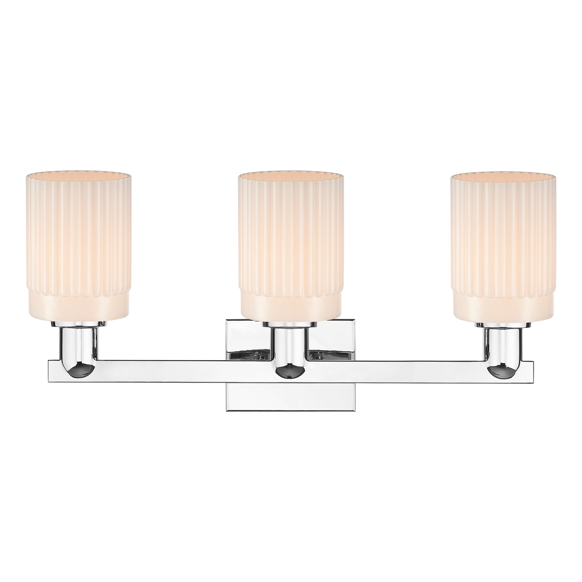 Image 2 Arcadia Hadley 24"W 3 Light Chrome Vanity Light w/ Matte White Shade more views