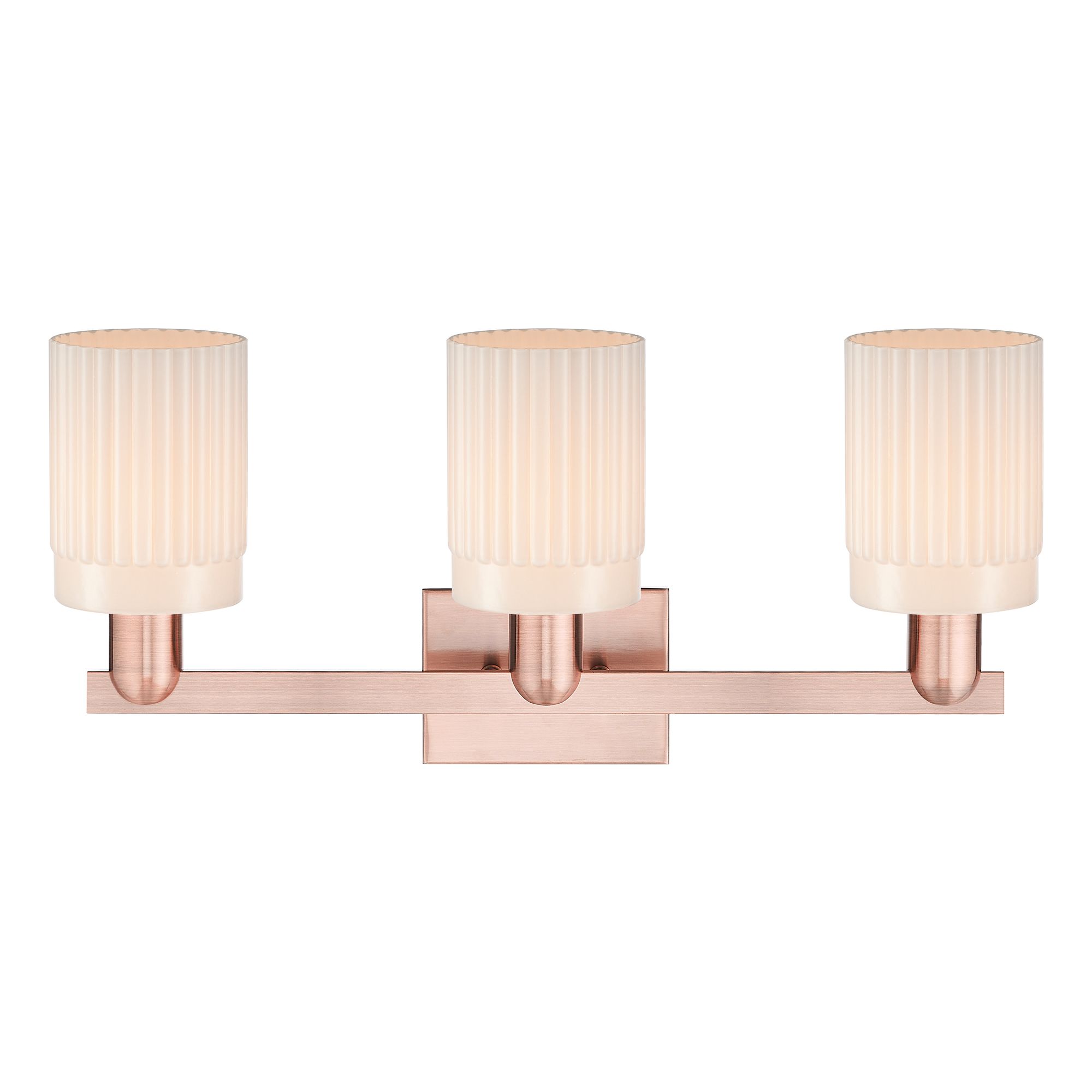 Image 2 Arcadia Hadley 24"W 3 Light Copper Vanity Light With Matte White Shade more views